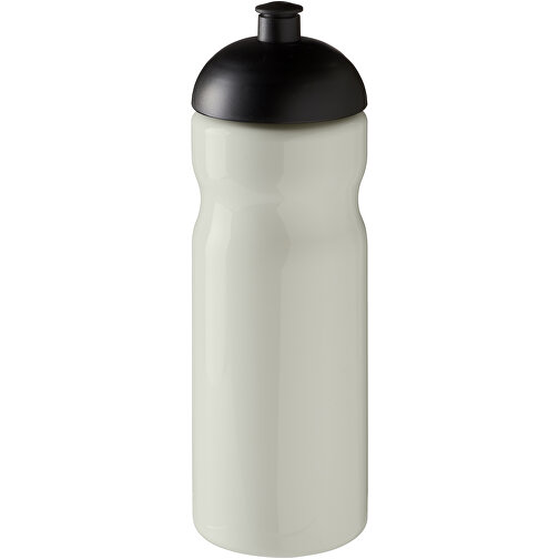 H2O Active® Eco Base 650 Ml Sportflasche Mit Stülpdeckel , elfenbeinweiß / schwarz, PCR Kunststoff, 90% PP Kunststoff, 10% TPE Kunststoff, 22,30cm (Höhe), Bild 1