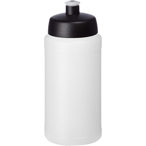 Baseline® Plus 500 Ml Sportflasche , schwarz / transparent weiss, HDPE Kunststoff, PP Kunststoff, 18,50cm (Höhe), Bild 1