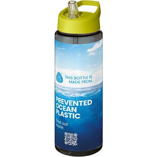 H2O Active® Eco Vibe 850 Ml Sportflasche Mit Ausgussdeckel , kohle / limone, PCR Kunststoff, 72% PP Kunststoff, 17% SAN Kunststoff, 11% PE Kunststoff, 24,20cm (Höhe), Bild 2