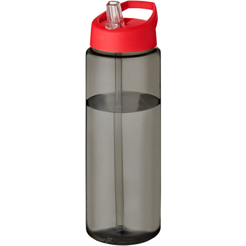 H2O Active® Eco Vibe 850 Ml Sportflasche Mit Ausgussdeckel , kohle / rot, PCR Kunststoff, 72% PP Kunststoff, 17% SAN Kunststoff, 11% PE Kunststoff, 24,20cm (Höhe), Bild 1