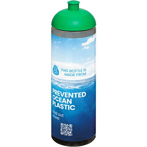 H2O Active® Eco Vibe 850 Ml Sportflasche Mit Stülpdeckel , kohle / grün, PCR Kunststoff, 90% PP Kunststoff, 10% TPE Kunststoff, 24,60cm (Höhe), Bild 2