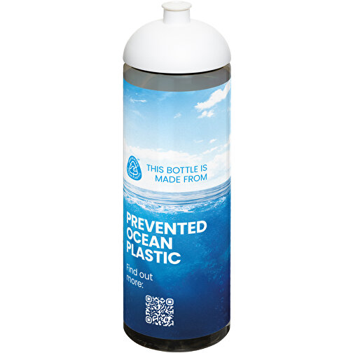 H2O Active® Eco Vibe 850 Ml Sportflasche Mit Stülpdeckel , kohle / weiß, PCR Kunststoff, 90% PP Kunststoff, 10% TPE Kunststoff, 24,60cm (Höhe), Bild 2