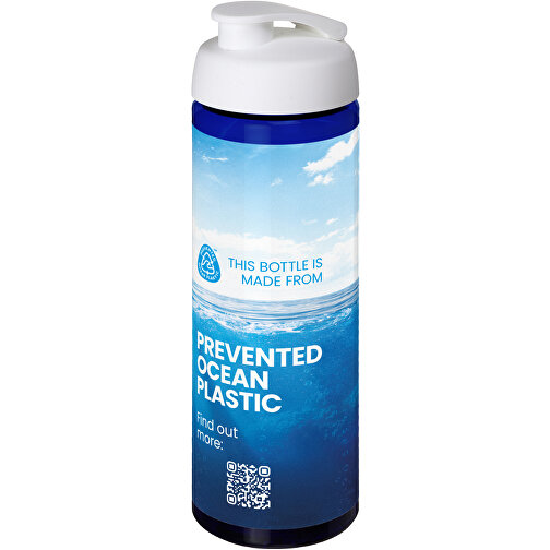 H2O Active® Eco Vibe 850 Ml Sportflasche Mit Klappdeckel , blau / weiß, PCR Kunststoff, PP Kunststoff, 24,40cm (Höhe), Bild 2