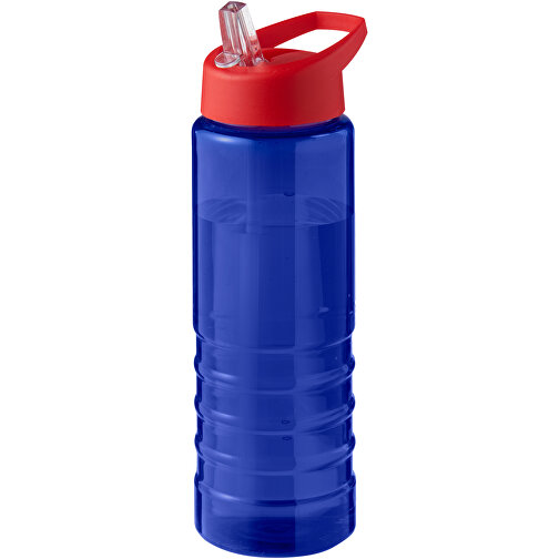H2O Active® Eco Treble 750 Ml Sportflasche Mit Stülpdeckel , blau / rot, PCR Kunststoff, 72% PP Kunststoff, 17% SAN Kunststoff, 11% PE Kunststoff, 22,80cm (Höhe), Bild 1