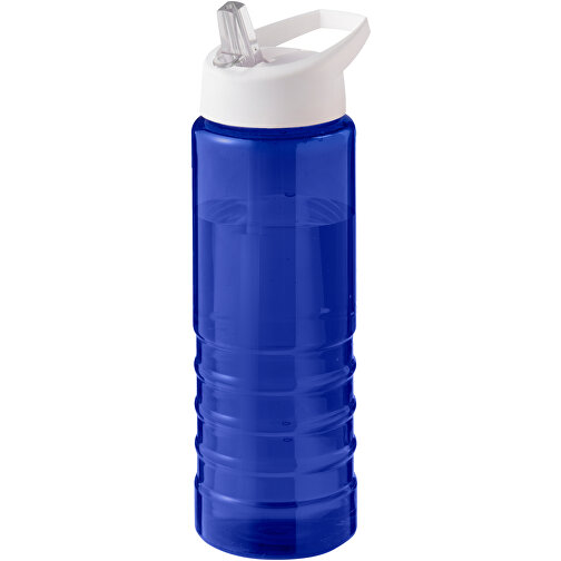 H2O Active® Eco Treble 750 Ml Sportflasche Mit Stülpdeckel , blau / weiß, PCR Kunststoff, 72% PP Kunststoff, 17% SAN Kunststoff, 11% PE Kunststoff, 22,80cm (Höhe), Bild 1