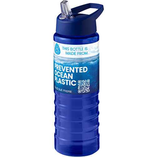 H2O Active® Eco Treble 750 Ml Sportflasche Mit Stülpdeckel , blau / blau, PCR Kunststoff, 72% PP Kunststoff, 17% SAN Kunststoff, 11% PE Kunststoff, 22,80cm (Höhe), Bild 2