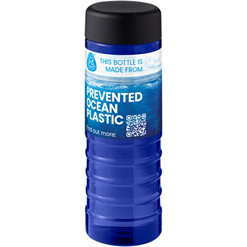 H2O Active® Eco Treble 750 Ml Sportflasche Mit Drehdeckel , blau / schwarz, PCR Kunststoff, PP Kunststoff, 21,60cm (Höhe), Bild 2