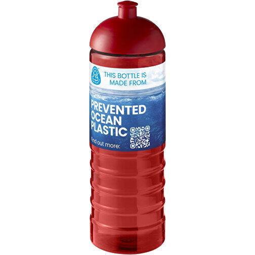 H2O Active® Eco Treble 750 Ml Sportflasche Mit Stülpdeckel , rot / rot, PCR Kunststoff, 90% PP Kunststoff, 10% TPE Kunststoff, 23,30cm (Höhe), Bild 2
