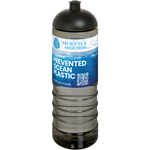 H2O Active® Eco Treble 750 Ml Sportflasche Mit Stülpdeckel , kohle / schwarz, PCR Kunststoff, 90% PP Kunststoff, 10% TPE Kunststoff, 23,30cm (Höhe), Bild 2