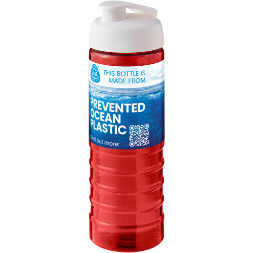 H2O Active® Eco Treble 750 Ml Sportflasche Mit Stülpdeckel , rot / weiß, PCR Kunststoff, PP Kunststoff, 23,10cm (Höhe), Bild 2