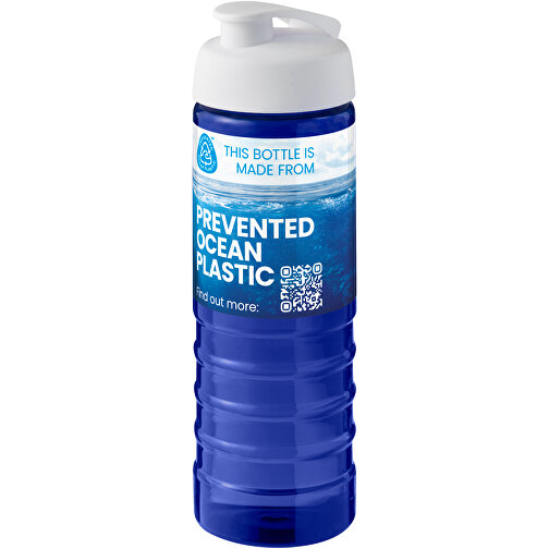 H2O Active® Eco Treble 750 Ml Sportflasche Mit Stülpdeckel , blau / weiß, PCR Kunststoff, PP Kunststoff, 23,10cm (Höhe), Bild 2