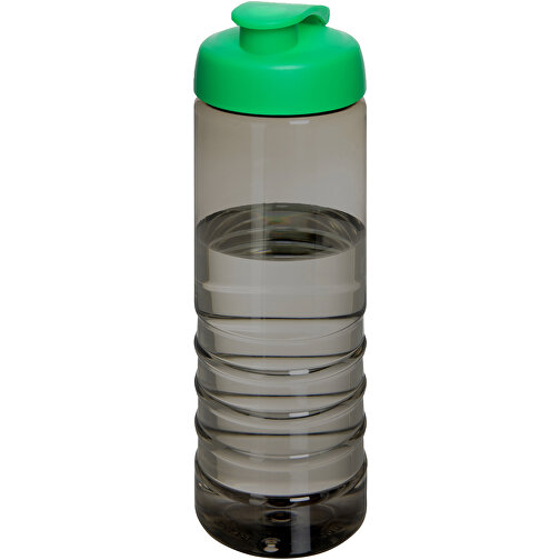 H2O Active® Eco Treble 750 Ml Sportflasche Mit Stülpdeckel , kohle / grün, PCR Kunststoff, PP Kunststoff, 23,10cm (Höhe), Bild 1