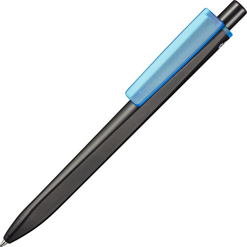 Kugelschreiber RIDGE SCHWARZ RECYCLED , Ritter-Pen, schwarz recycled/caribic-blau recycled, ABS-Kunststoff, 141,00cm (Länge), Bild 2