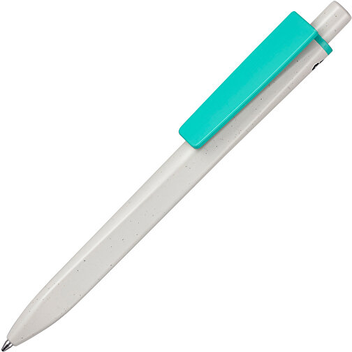 Kugelschreiber RIDGE GRAU RECYCLED , Ritter-Pen, grau recycled/türkis recycled, ABS-Kunststoff, 141,00cm (Länge), Bild 2
