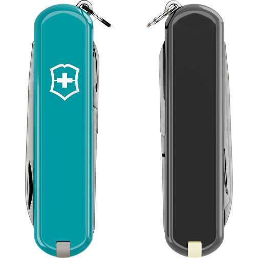 CLASSIC SD COLORS - Victorinox Schweizer Messer , Victorinox, Mountain Lake / Dark Illusion, hochlegierter, rostfreier Stahl, 5,80cm x 0,90cm x 1,80cm (Länge x Höhe x Breite), Bild 6