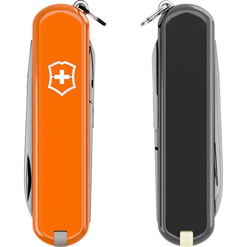 CLASSIC SD COLORS - Victorinox Schweizer Messer , Victorinox, Mango Tango / Dark Illusion, hochlegierter, rostfreier Stahl, 5,80cm x 0,90cm x 1,80cm (Länge x Höhe x Breite), Bild 6