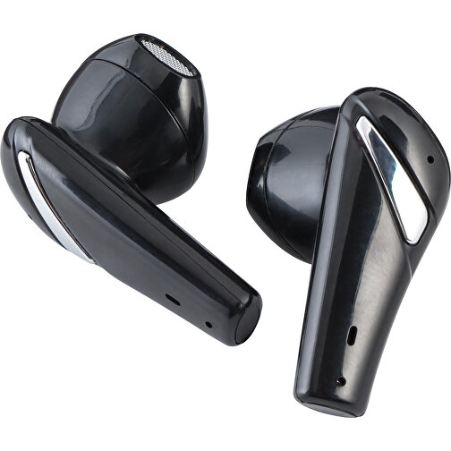 Wireless Kopfhörer Mit Ladecase REEVES-SWUGGI , Reeves, schwarz / silber, Aluminium, Kunststoff, 5,50cm x 2,50cm x 4,70cm (Länge x Höhe x Breite), Bild 6