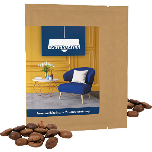 CoffeeBag - Gourmet - Naturbraun , braun, Papier, 12,00cm x 0,90cm x 10,00cm (Länge x Höhe x Breite), Bild 1