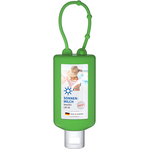 Solmelk SPF 50 (sens.), 50 ml Bumper (grønn), Body Label (R-PET), Bilde 1
