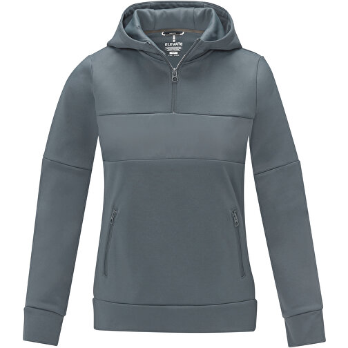 Sayan Kapuzenpullover Mit Halbem Reißverschluss Für Damen , stahlgrau, Strick 85% Polyester, 15% Sorona®, 350 g/m2, Contrast fabric, 280T ripstop  100% Nylon, 72 g/m2, M, , Bild 3