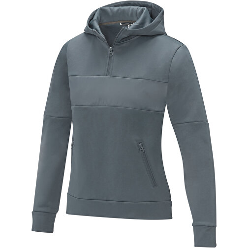 Sayan Kapuzenpullover Mit Halbem Reissverschluss Für Damen , stahlgrau, Strick 85% Polyester, 15% Sorona®, 350 g/m2, Contrast fabric, 280T ripstop  100% Nylon, 72 g/m2, S, , Bild 1