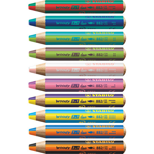 STABILO woody duo Set de 6 crayons de couleur (bois, carton, 88g