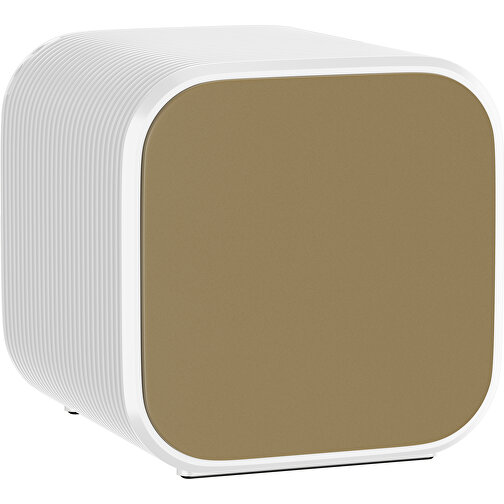 Bluetooth-Lautsprecher Double-Sound , gold / weiß, ABS Kunststoff, 6,00cm x 6,00cm x 6,00cm (Länge x Höhe x Breite), Bild 1