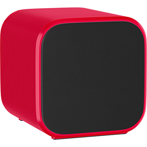 Bluetooth-Lautsprecher Double-Sound , schwarz / ampelrot, ABS Kunststoff, 6,00cm x 6,00cm x 6,00cm (Länge x Höhe x Breite), Bild 1