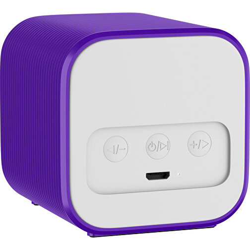 Bluetooth-Lautsprecher Double-Sound , weiß / violet, ABS Kunststoff, 6,00cm x 6,00cm x 6,00cm (Länge x Höhe x Breite), Bild 2