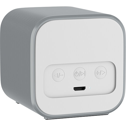 Bluetooth-Lautsprecher Double-Sound , weiß / silber, ABS Kunststoff, 6,00cm x 6,00cm x 6,00cm (Länge x Höhe x Breite), Bild 2