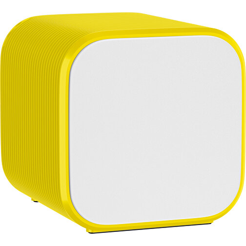 Bluetooth-Lautsprecher Double-Sound , weiß / gelb, ABS Kunststoff, 6,00cm x 6,00cm x 6,00cm (Länge x Höhe x Breite), Bild 1