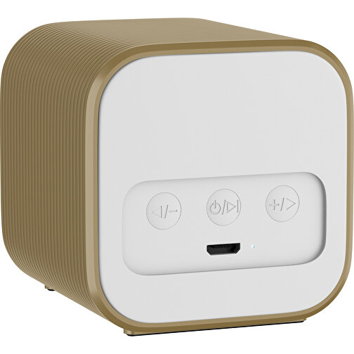 Bluetooth-Lautsprecher Double-Sound , gold, ABS Kunststoff, 6,00cm x 6,00cm x 6,00cm (Länge x Höhe x Breite), Bild 2