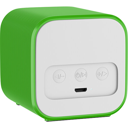 Bluetooth-Lautsprecher Double-Sound , grasgrün, ABS Kunststoff, 6,00cm x 6,00cm x 6,00cm (Länge x Höhe x Breite), Bild 2
