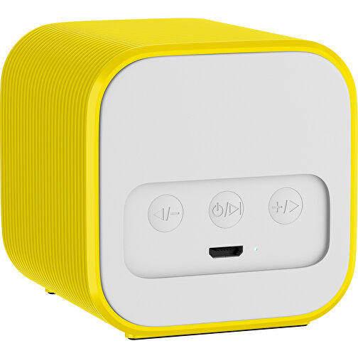 Bluetooth-Lautsprecher Double-Sound , gelb, ABS Kunststoff, 6,00cm x 6,00cm x 6,00cm (Länge x Höhe x Breite), Bild 2