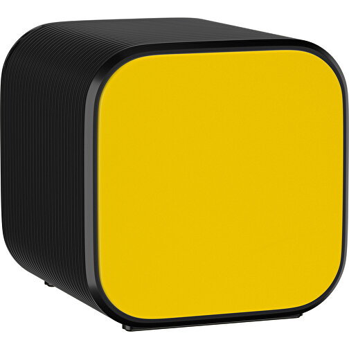 Bluetooth-Lautsprecher Double-Sound , goldgelb / schwarz, ABS Kunststoff, 6,00cm x 6,00cm x 6,00cm (Länge x Höhe x Breite), Bild 1