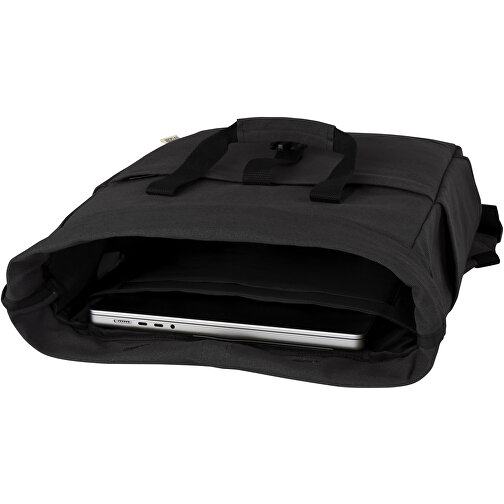 Zaino rolltop per portatile da 15' in tela riciclata certificata GRS Joey - 15L, Immagine 6