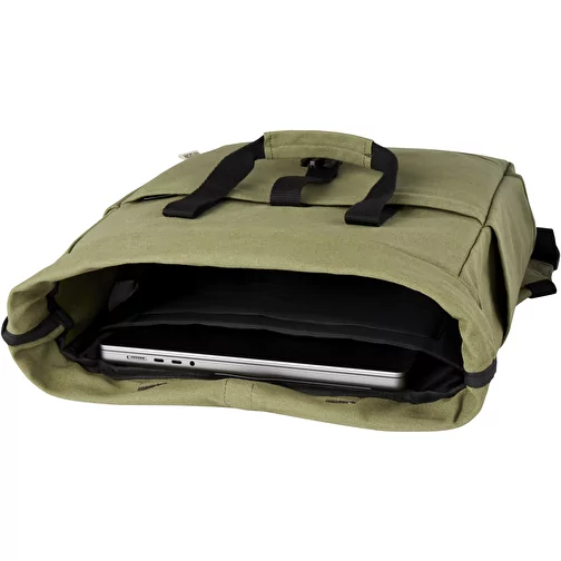 Sac à dos pour ordinateur portable Joey de 15 L en toile recyclée GRS 15 pouces avec dessus enro, Image 6