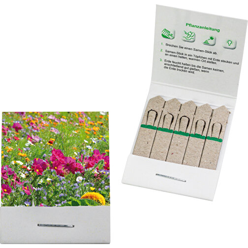 Samen-Stick - Sommerblumenmischung , individuell, Papier, Saatgut, 4,70cm x 5,40cm x 3,80cm (Länge x Höhe x Breite), Bild 1