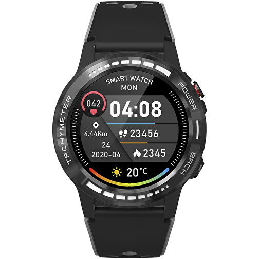 Prixton Smartwatch GPS SW37 , schwarz, Kunststoff, Silikon Kunststoff, Leder, 27,50cm x 1,60cm x 4,90cm (Länge x Höhe x Breite), Bild 3