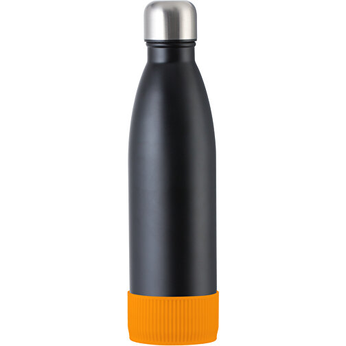 Thermoflasche RETUMBLER MyTOULON , Retumbler, schwarz / orange, Edelstahl, Kunststoff, Silikon, 4,30cm x 26,00cm x 7,00cm (Länge x Höhe x Breite), Bild 1