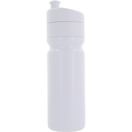 Sportflasche Mit Rand 750ml , weiß / weiß, LDPE & PP, 25,00cm (Höhe), Bild 1