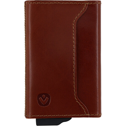 7218 | Valenta Card Case Plus , braun, Metall & Leder, 10,00cm x 6,50cm x 1,20cm (Länge x Höhe x Breite), Bild 2