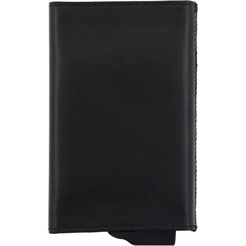 7218 | Valenta Card Case Plus , schwarz, Metall & Leder, 10,00cm x 6,50cm x 1,20cm (Länge x Höhe x Breite), Bild 3