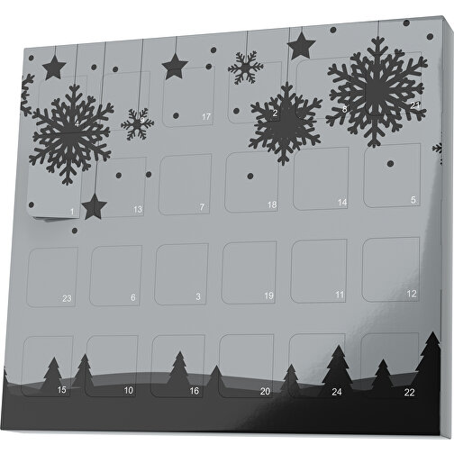 XS Adventskalender Winterlandschaft , M&M\'s, silber / schwarz, Vollkartonhülle, weiß, 1,60cm x 12,00cm x 14,00cm (Länge x Höhe x Breite), Bild 1