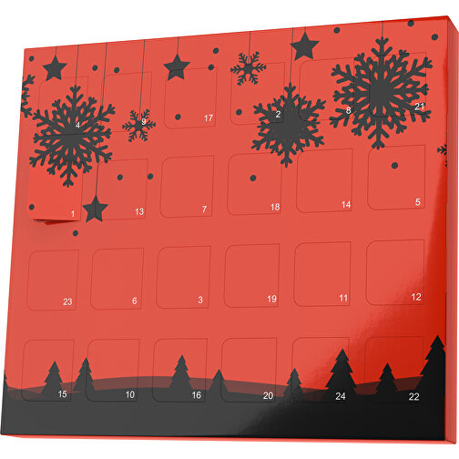 XS Adventskalender Winterlandschaft , M&M\'s, rot / schwarz, Vollkartonhülle, weiß, 1,60cm x 12,00cm x 14,00cm (Länge x Höhe x Breite), Bild 1