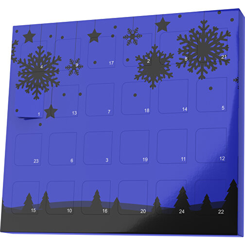 XS Adventskalender Winterlandschaft , M&M\'s, blau / schwarz, Vollkartonhülle, weiss, 1,60cm x 12,00cm x 14,00cm (Länge x Höhe x Breite), Bild 1