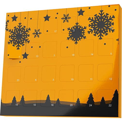 XS Adventskalender Winterlandschaft , M&M\'s, gelborange / schwarz, Vollkartonhülle, weiß, 1,60cm x 12,00cm x 14,00cm (Länge x Höhe x Breite), Bild 1