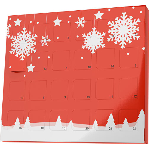 XS Adventskalender Winterlandschaft , M&M\'s, rot / weiß, Vollkartonhülle, weiß, 1,60cm x 12,00cm x 14,00cm (Länge x Höhe x Breite), Bild 1