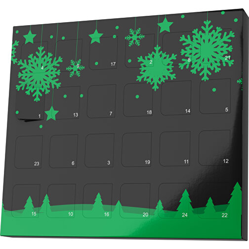 XS Adventskalender Winterlandschaft , M&M\'s, schwarz / grün, Vollkartonhülle, weiß, 1,60cm x 12,00cm x 14,00cm (Länge x Höhe x Breite), Bild 1