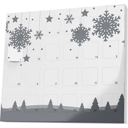 XS Adventskalender Winterlandschaft , M&M\'s, weiß / dunkelgrau, Vollkartonhülle, weiß, 1,60cm x 12,00cm x 14,00cm (Länge x Höhe x Breite), Bild 1